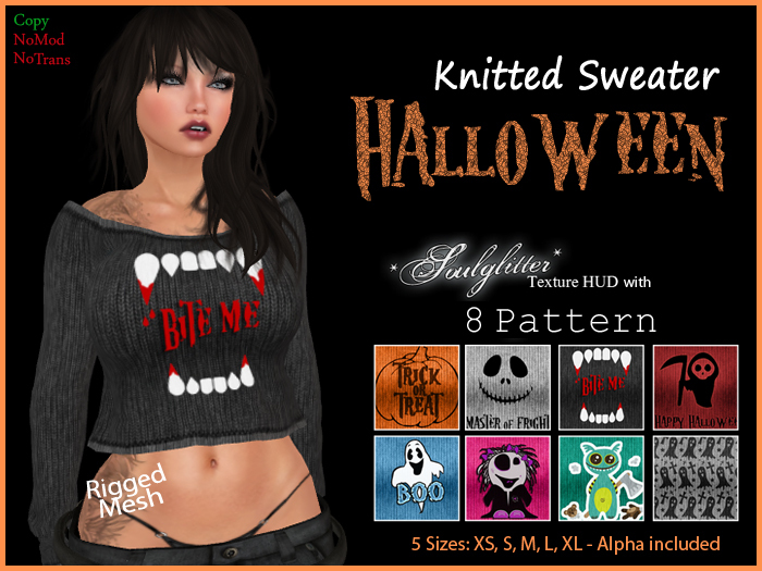 *Soulglitter* Knitted Sweater - Halloween