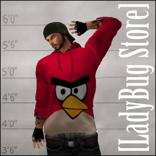 [LadyBug Store] Angry Red  Hooded Male