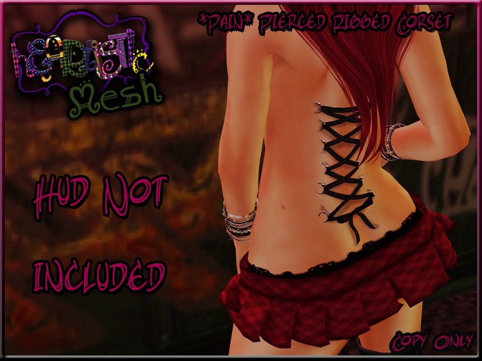 DEMO *Pain* Pierced Rigged Mesh Corset