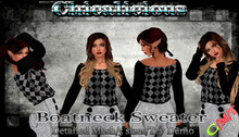 Chicalicious Boatneck Sweater  - Black & Grey Argyle