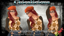 Chicalicious Boatneck Sweater  - Brown Argyle