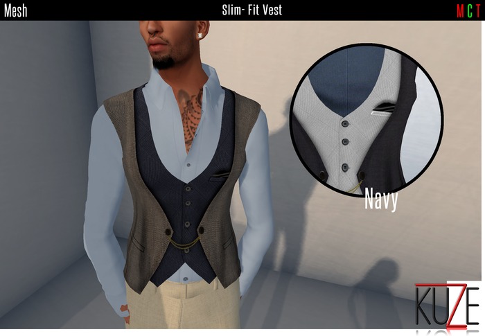 .kuZe. Slim- Fit Vest - Navy