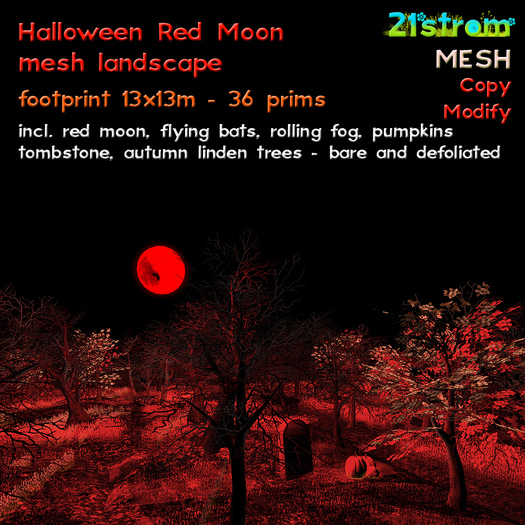 21strom RED MOON HALLOWEEN mesh landscape animated