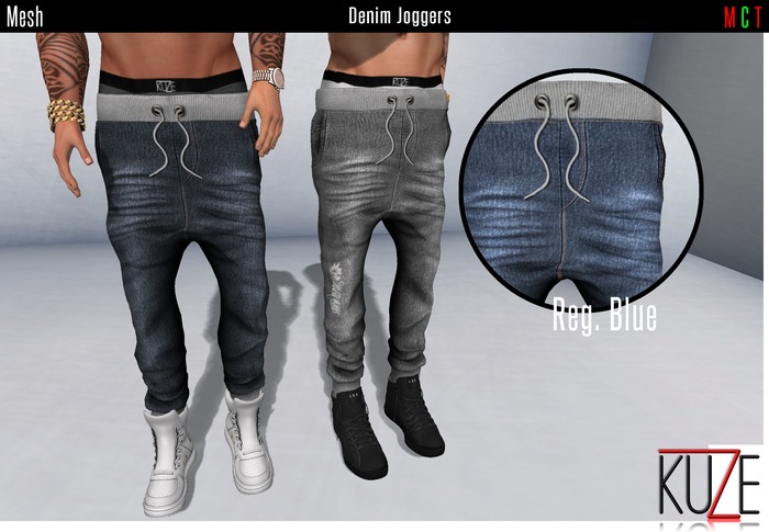.kuZe. Denim Joggers - Reg Blue