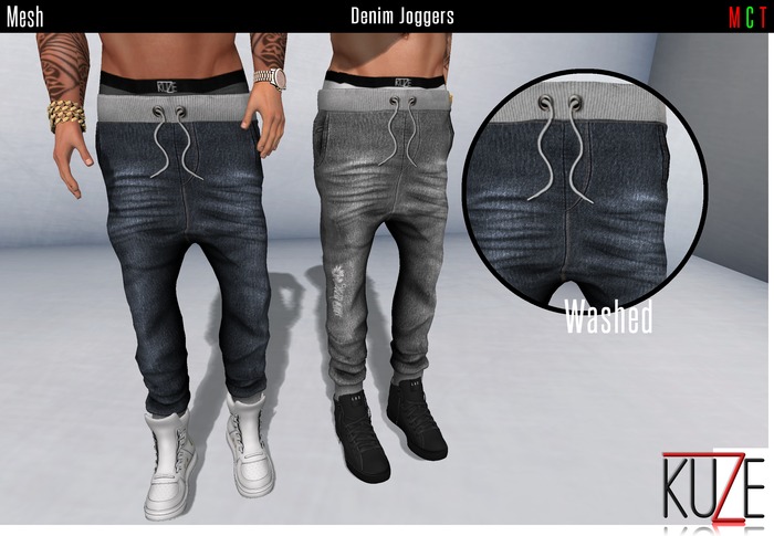 .kuZe. Denim Joggers - Washed