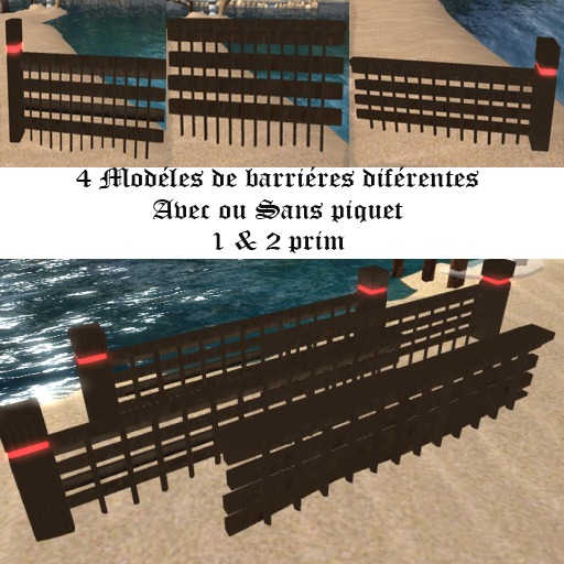 4 modele de bariere quadrille droite avec ou sans piquet 2 prim