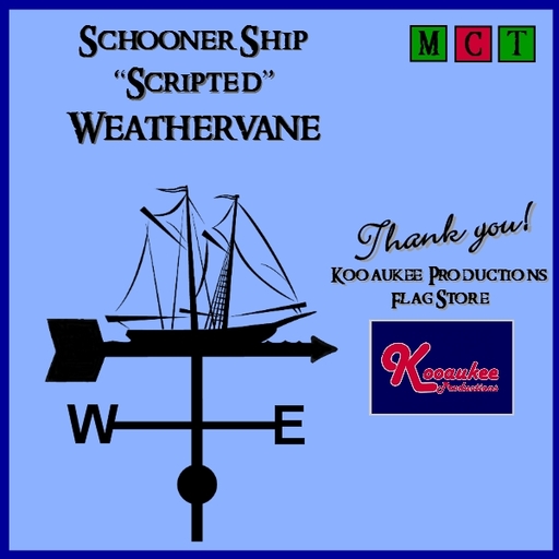 Schooner Sailing Ship Weathervane - Scripted and handcrafted Weathervane