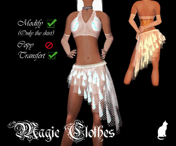 magic clothes together white fishnet