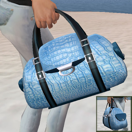 Digit Feb Crock Leather Hand Bag in Baby blue