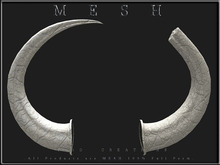 T-3D Creations [ WHITE HORNS / NORMAL AND BROKEN ] MESH - Full Perm