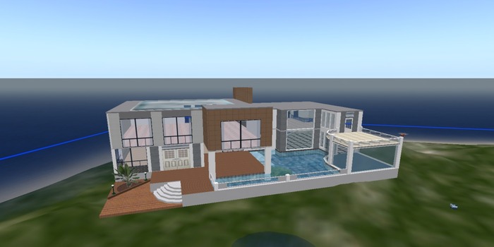 Poolhaus mit Kamin