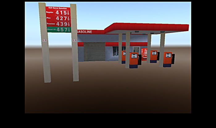 Mesh Gas station 7 prims