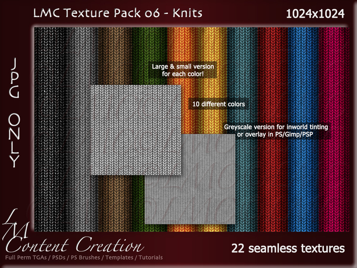 LMC Texture Packs 06 - Knits - JPG ONLY - wool textures