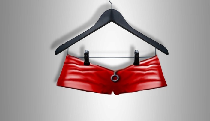 Red Latex Hotpants