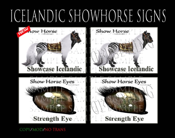 ICELANDIC SHOW HORSE & OFFSPRING SIGNS