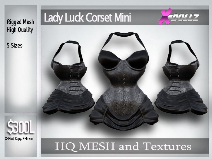 X-DOLLZ Lady Luck Corset Mini METALLIC