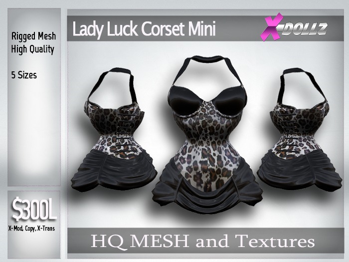 X-DOLLZ Lady Luck Corset Mini ANIMAL PRINT