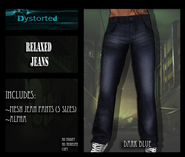 .:Dystorted:.Relaxed Jeans  Dark Blue 