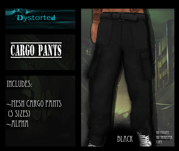 .:Dystorted:.Cargo Pants Black -[Box]