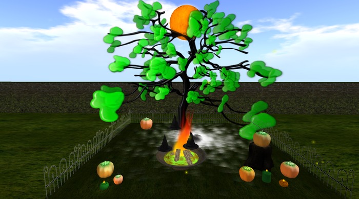 PROMO HALLOWEEN SET * GREEN TREE * PUMPKINS * WITCH HATS