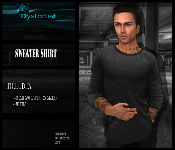 .:Dystorted:.Mens Sweater Black-[Box]