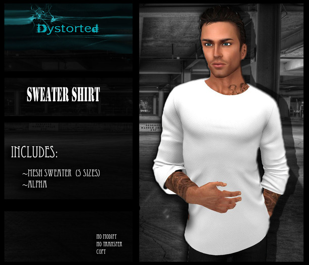 .:Dystorted:.Mens Sweater white 