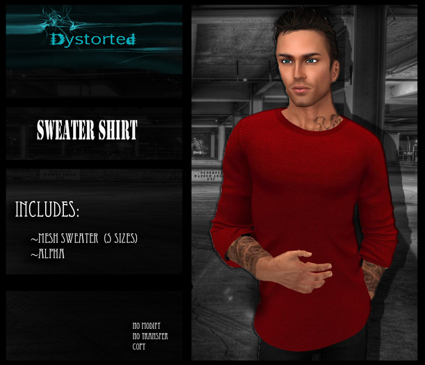 .:Dystorted:.Mens Sweater Red