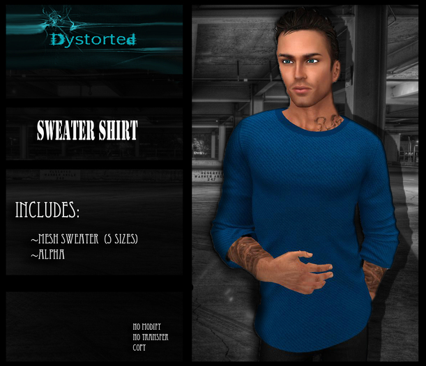 .:Dystorted:.Mens Sweater Light Blue-[Box]