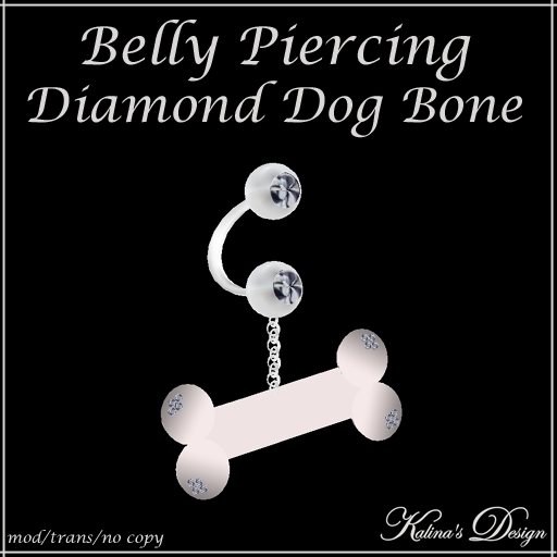 Belly Piercing - Diamond Dog Bone