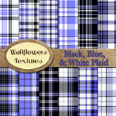 *Wallflowers* Black, White, & Blue Plaid