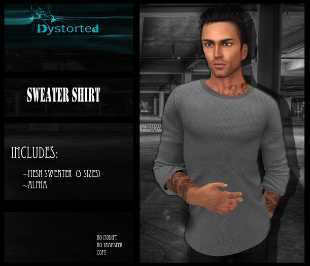 .:Dystorted:.Mens Sweater Grey-[Box]