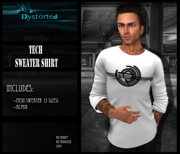 .:Dystorted:.Tech Sweater White