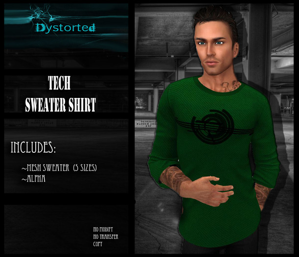 .:Dystorted:.Tech Sweater Green