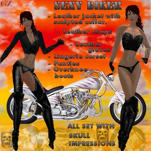 Second Life Marketplace - GZ - Sexy Biker Outfit