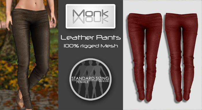 Monk - Leather Pants red