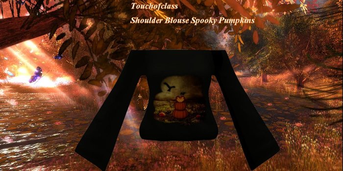 Touchofclass Shoulder Blouse Spooky Pumpkins