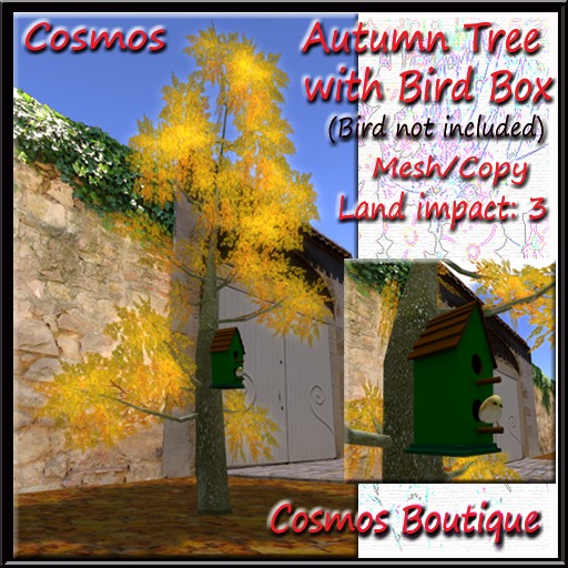 Cosmos Autumn Tree with Bird Box MESH (box)