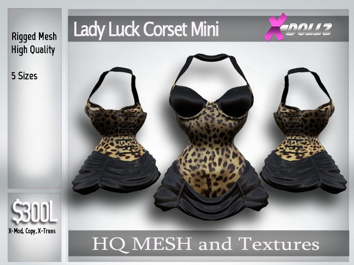 X-DOLLZ Lady Luck Corset Mini LEOPARD