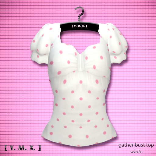 [Y.M.X.] gather bust top white