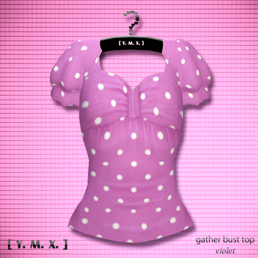 [Y.M.X.] gather bust top violet