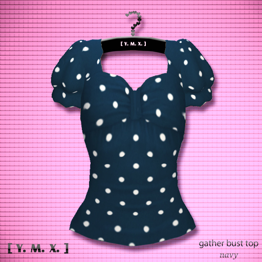 [Y.M.X.] gather bust top navy