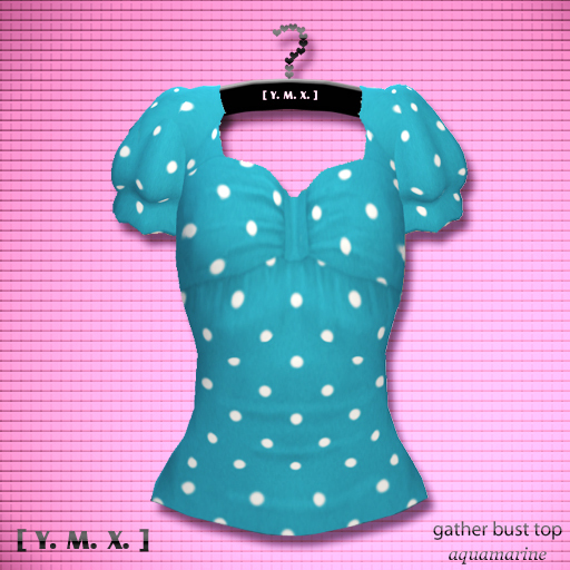 [Y.M.X.] gather bust top aquamarine