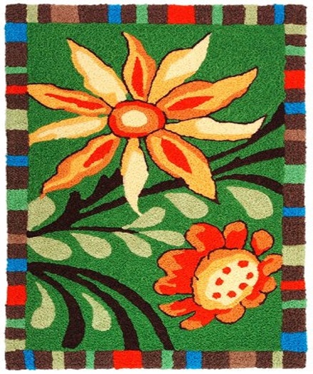 Orange Flowers Rug