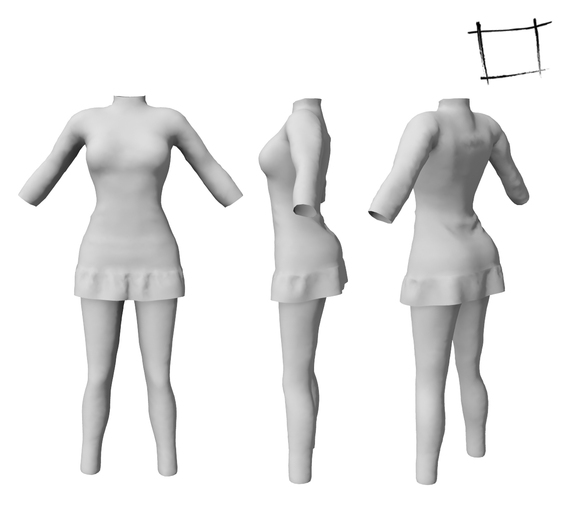 FULL PERM Rigged WC Mesh High Neck Dress with Jeggings
