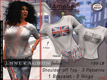Immerschoen-BodyCult MESH ShoulderOff Top UK -Amelia 3Patterns.