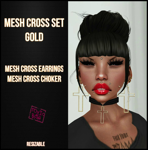 <Toxic Bish> Mesh Cross Set GOLD