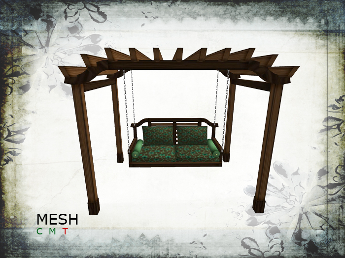Mesh Pergola with Swing