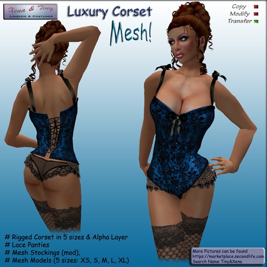 Tanya Corset, Blue