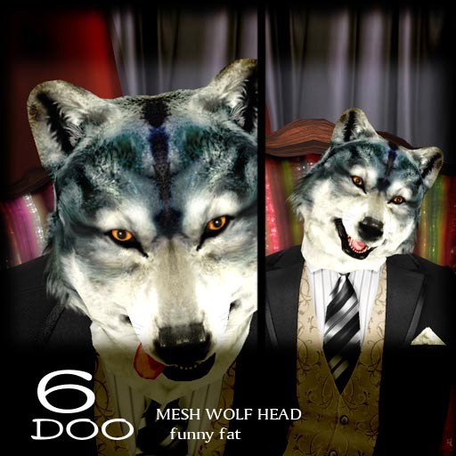 *6DOO* wolf head funny fat