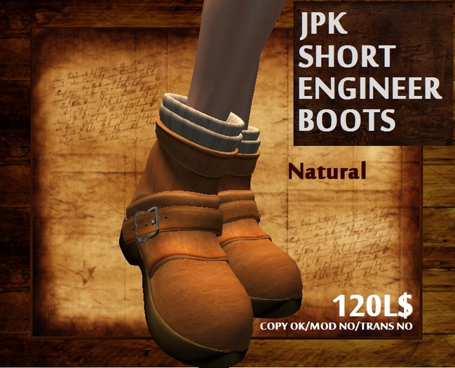 **JPK Short Engineer Boots (Natural) BOX